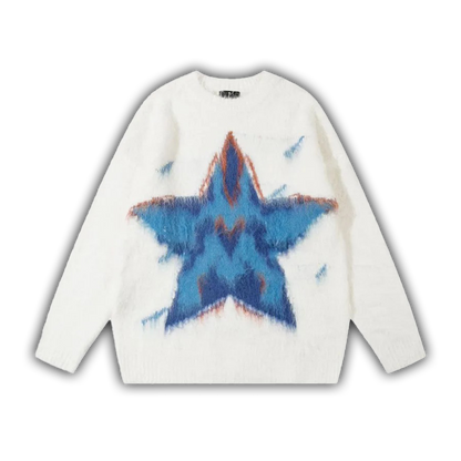 Watercolor Star Knit White
