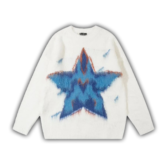 Watercolor Star Knit White