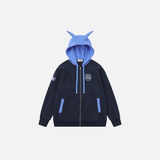 Embroidered Contrast Panel Hooded Sweatshirt