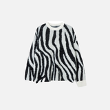 Cozy Color Block Striped Knit Sweater