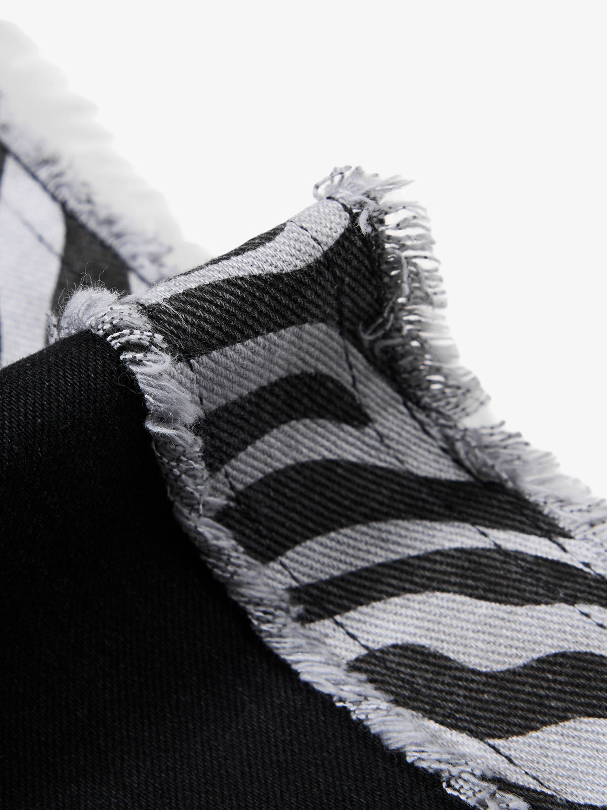 Zebra Patchwork Distressed Flared Jeans
