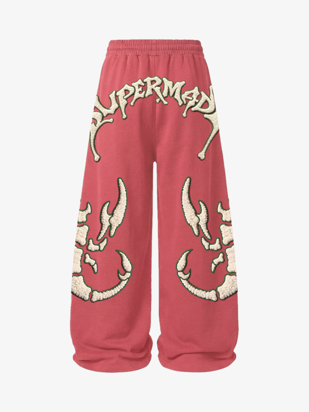 Scorpion Skeleton Terry Embroidered Wide-Leg Sweatpants; Pink / S, Pink / M, Pink / L, Pink / XL, Pink / 2XL