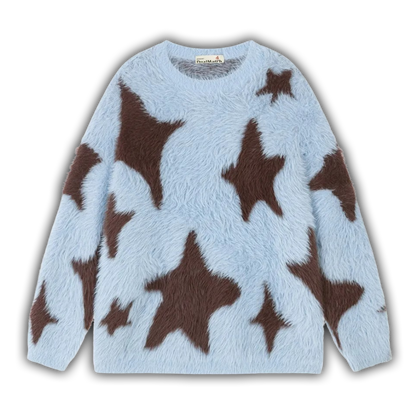Star Fuzzy Knit Blue