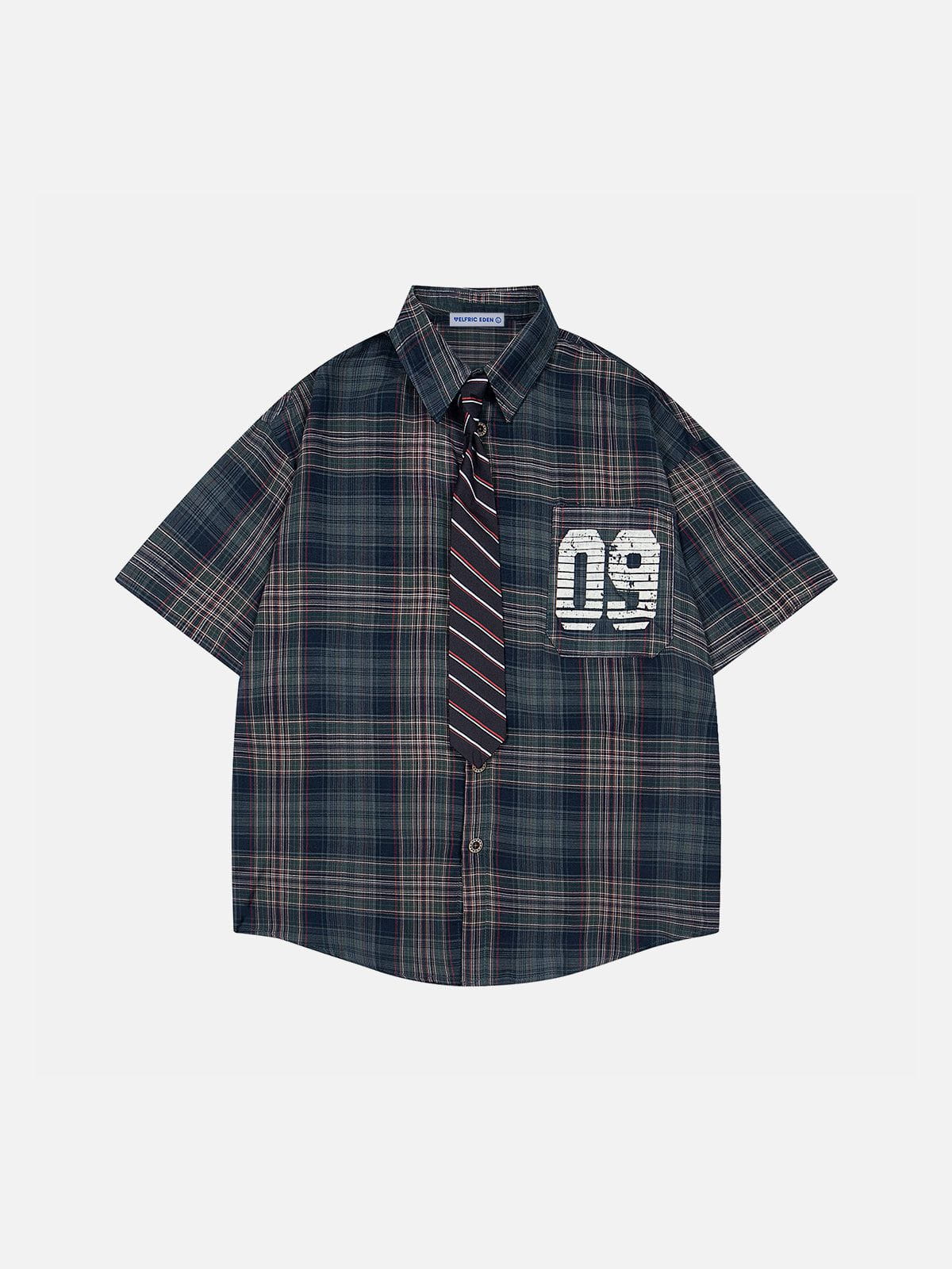 Plaid Tie 09  Graphic Shirt