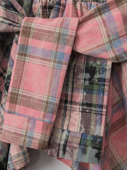 Tie Dye Plaid Skirt