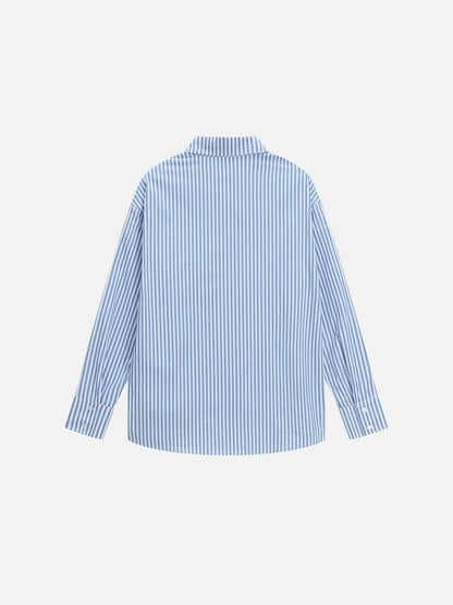 Necktie Graphic Stripe Long Sleeve Shirt