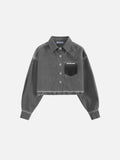 Cropped Washed Long Sleeve Shirt