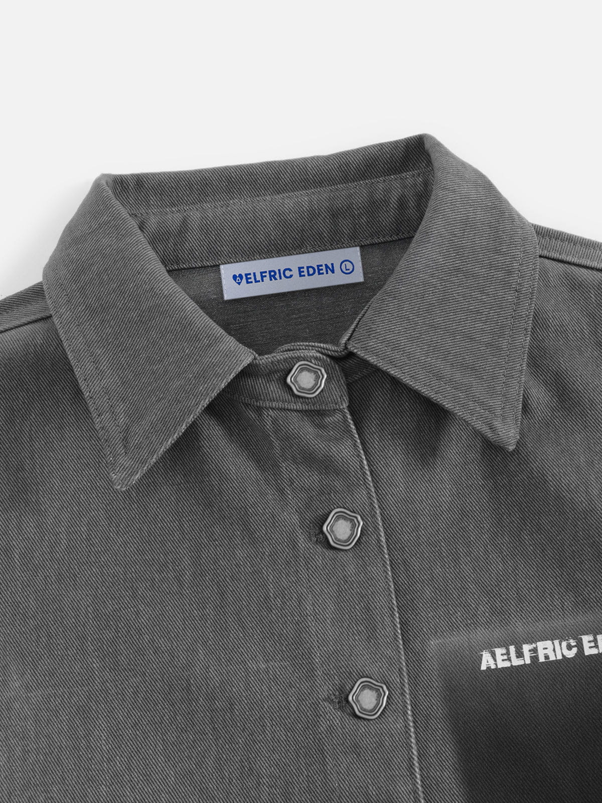 Cropped Washed Long Sleeve Shirt