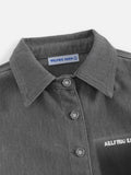 Cropped Washed Long Sleeve Shirt