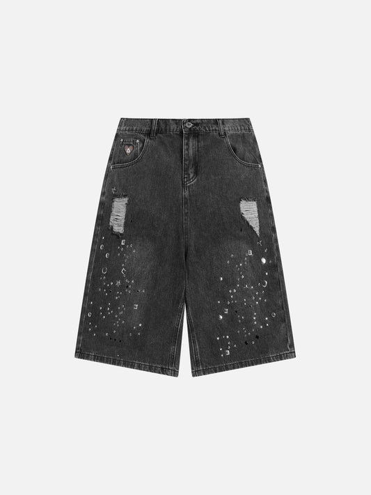 Rhinestone Washed Jorts