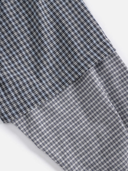 Faux Layered Plaid Long Sleeve Shirt