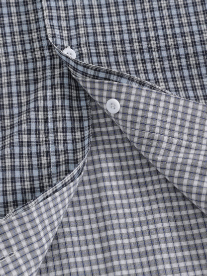 Faux Layered Plaid Long Sleeve Shirt