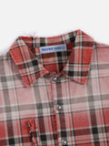 Plaid Distressed Long Sleeve Shirt