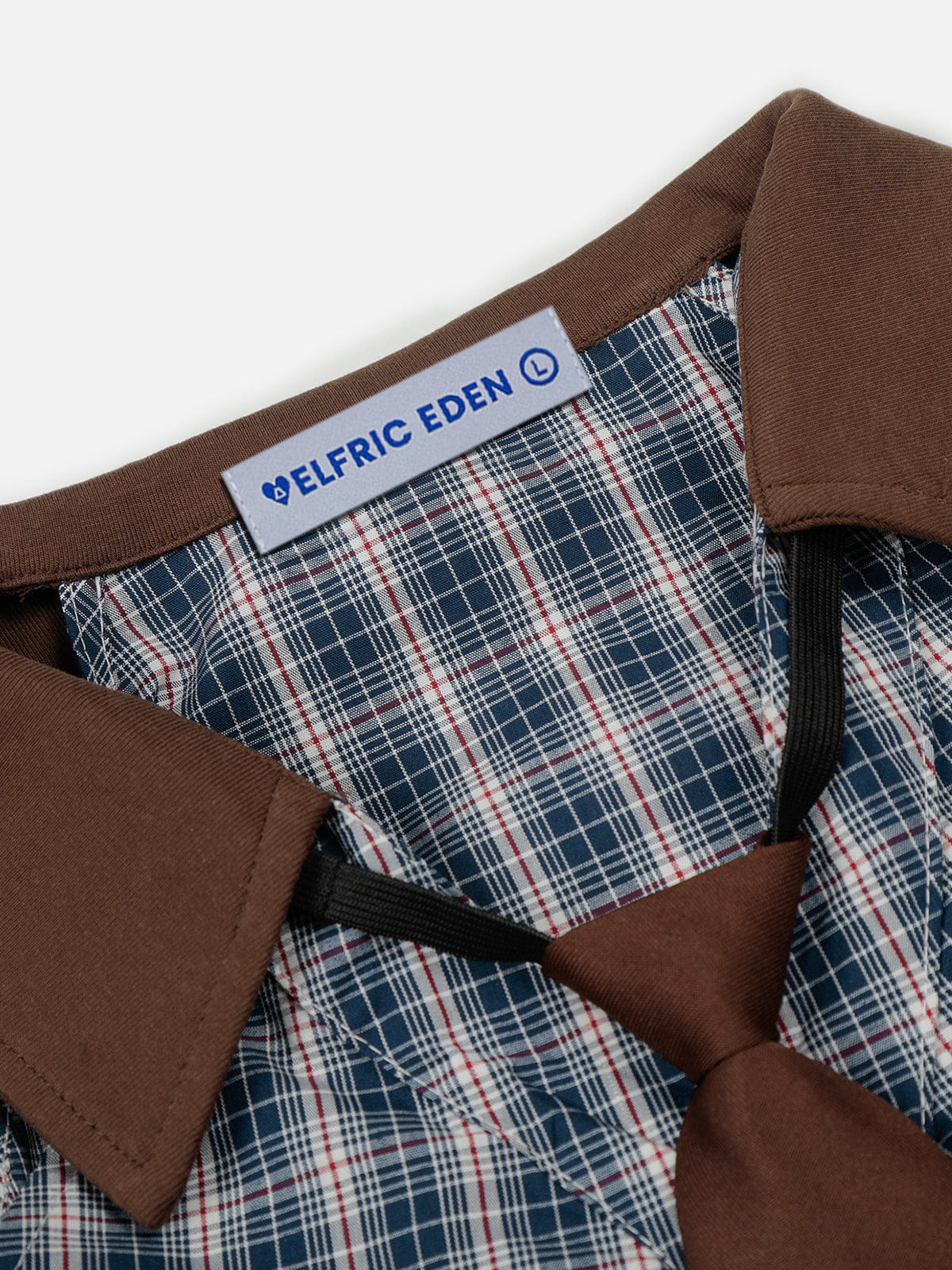 Plaid Tie Cropped Long Sleeve Shirt