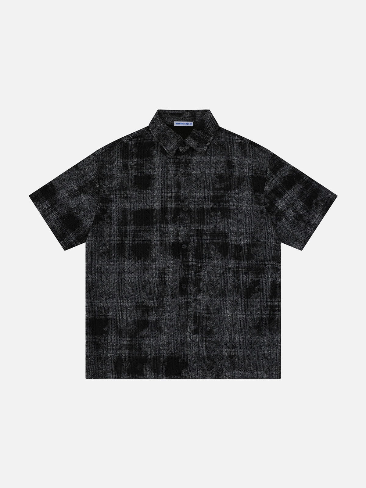 Textured Plaid Short Sleeve Shirt