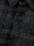Textured Plaid Short Sleeve Shirt