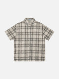 Textured Plaid Short Sleeve Shirt