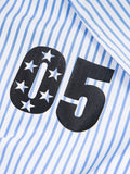 Stripe Star Off-The-Shoulder Short Sleeve Shirt