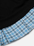 Layered Plaid Panel Long Sleeve Shirt