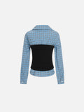Layered Plaid Panel Long Sleeve Shirt