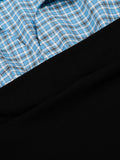 Layered Plaid Panel Long Sleeve Shirt