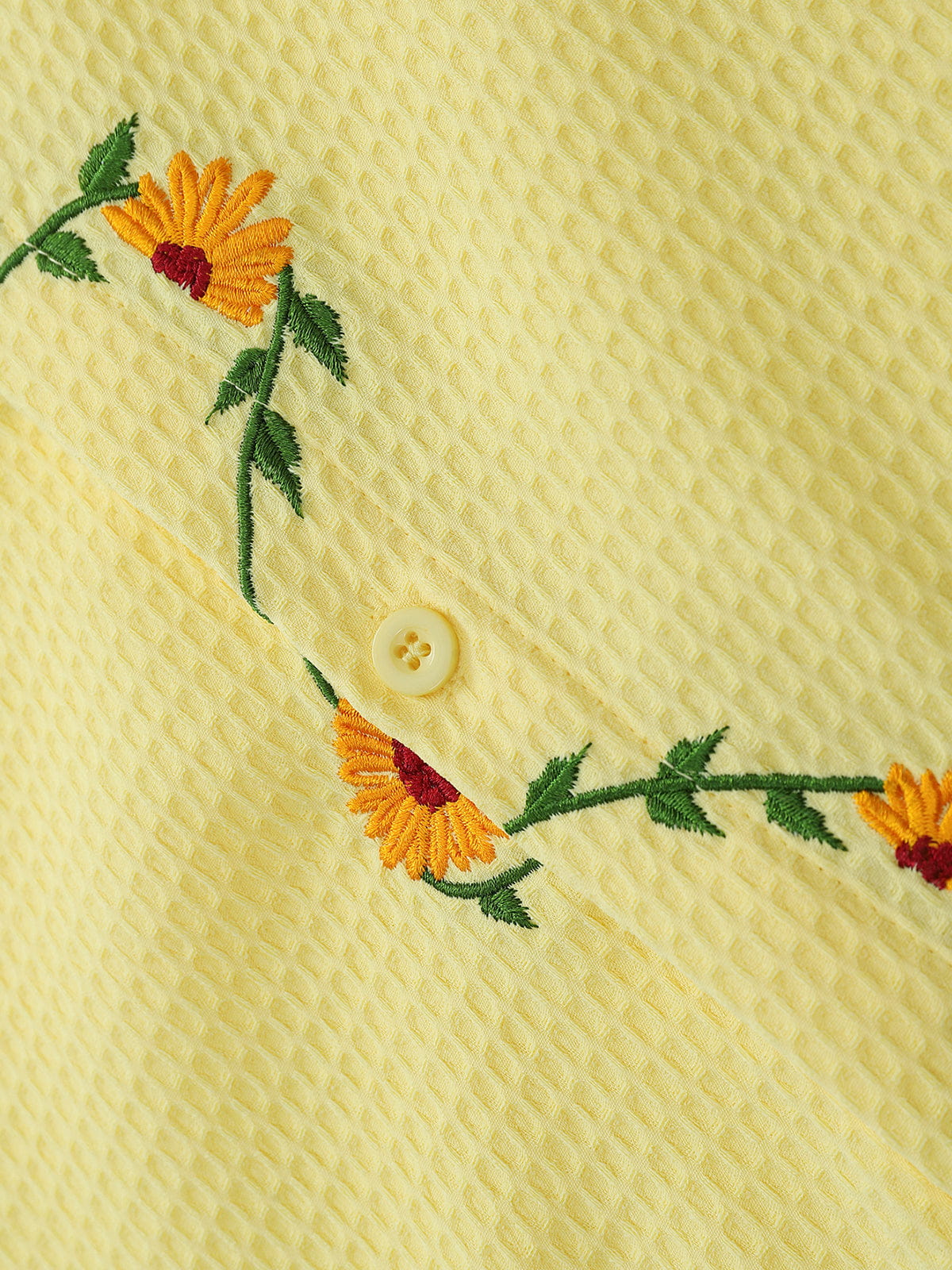 Floral Embroidery Short Sleeve Shirt