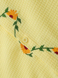 Floral Embroidery Short Sleeve Shirt