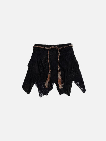 Lace Layered Asymmetrical Skirt