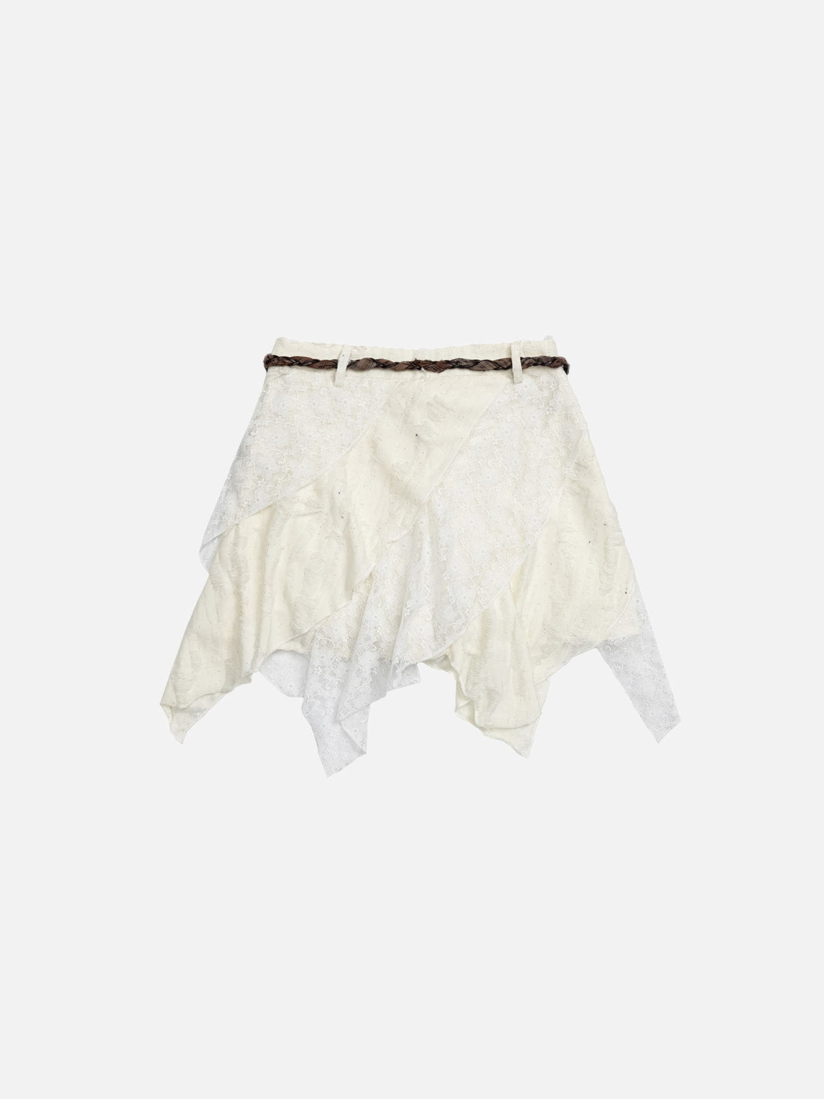 Lace Layered Asymmetrical Skirt