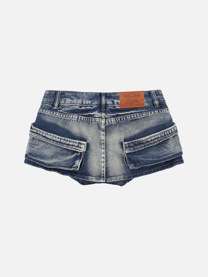 Pocket Denim Mini Skirt