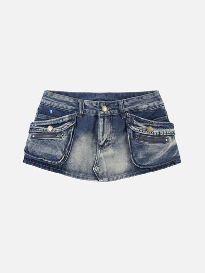 Pocket Denim Mini Skirt