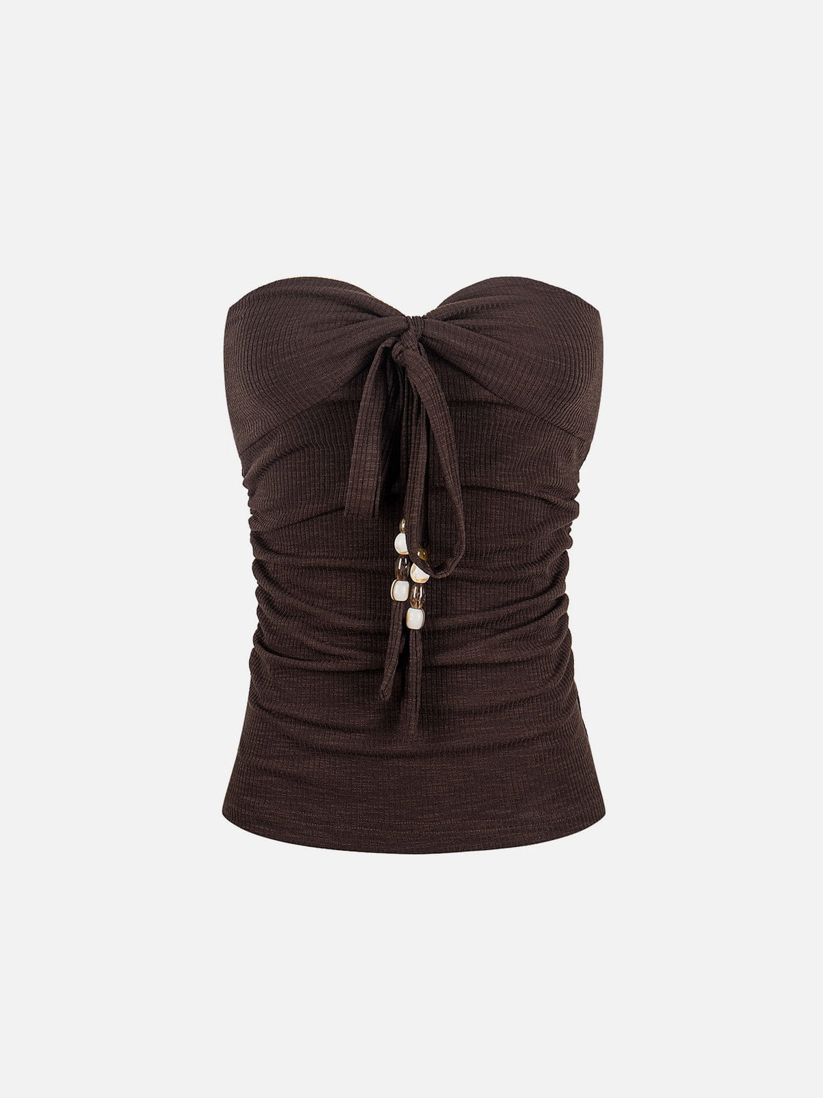 Ruched Tie Front Tube Top