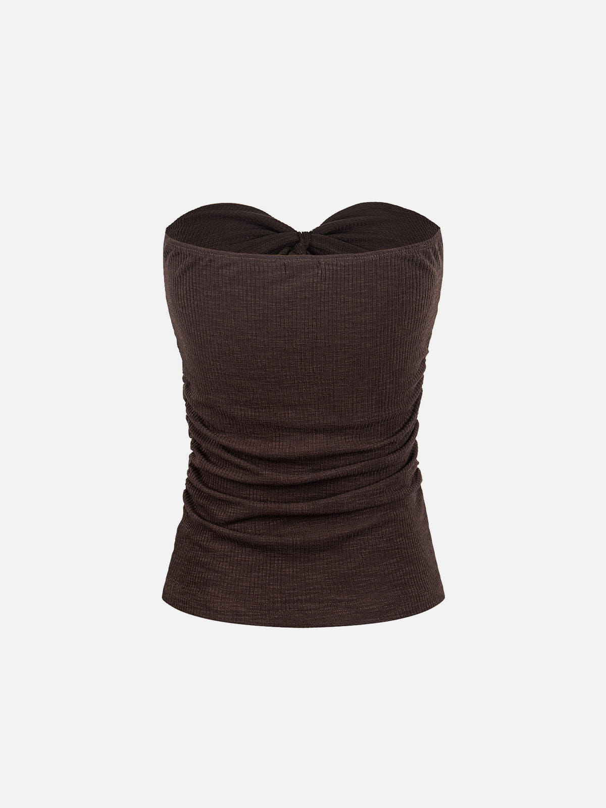 Ruched Tie Front Tube Top