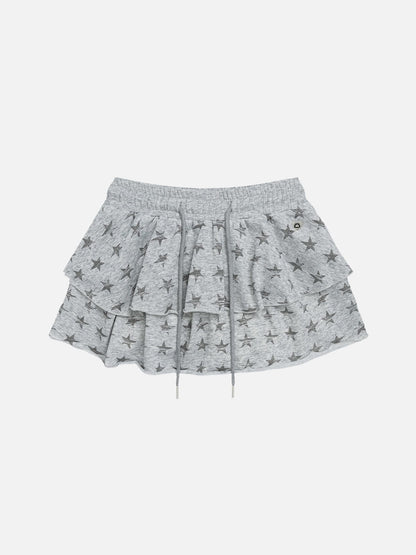 Star Graphic Layered Skirt