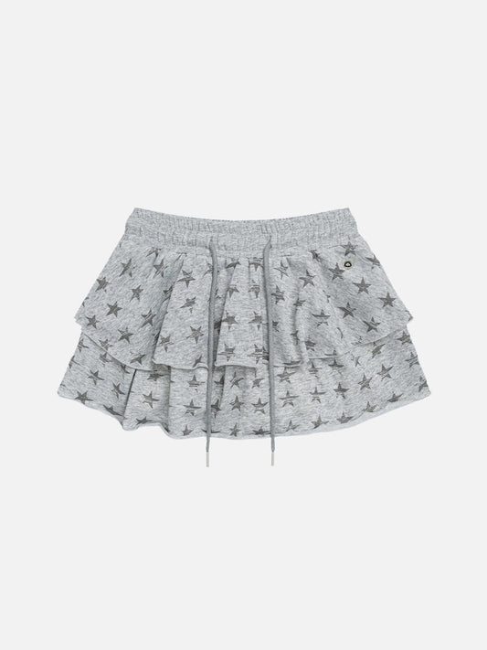 Star Graphic Layered Skirt