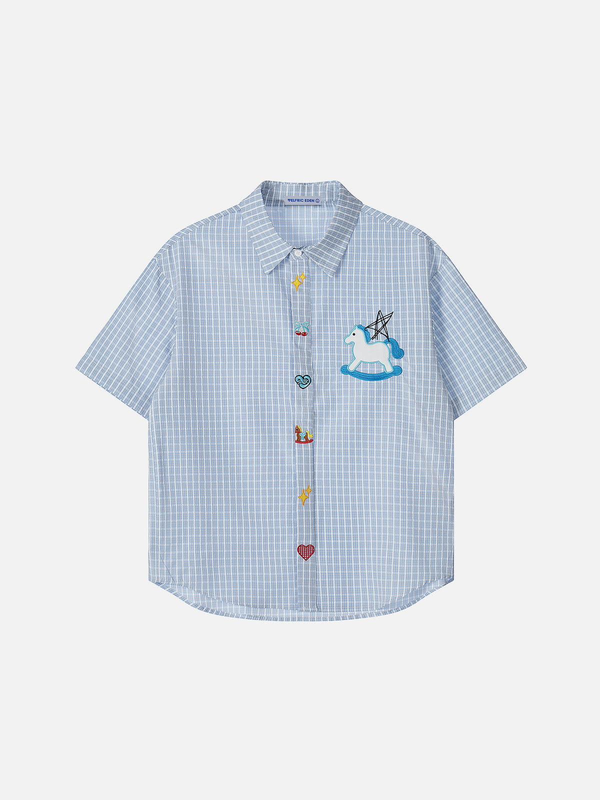 Unicorn Embroidery Short Sleeve Shirt