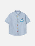 Unicorn Embroidery Short Sleeve Shirt