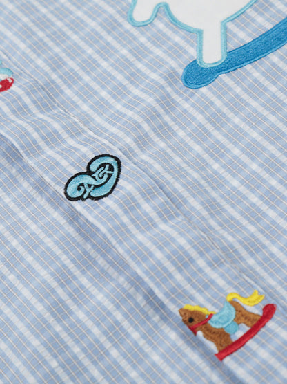 Unicorn Embroidery Short Sleeve Shirt