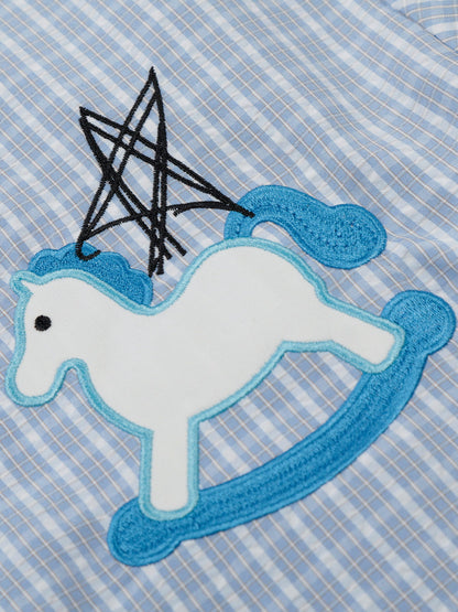 Unicorn Embroidery Short Sleeve Shirt