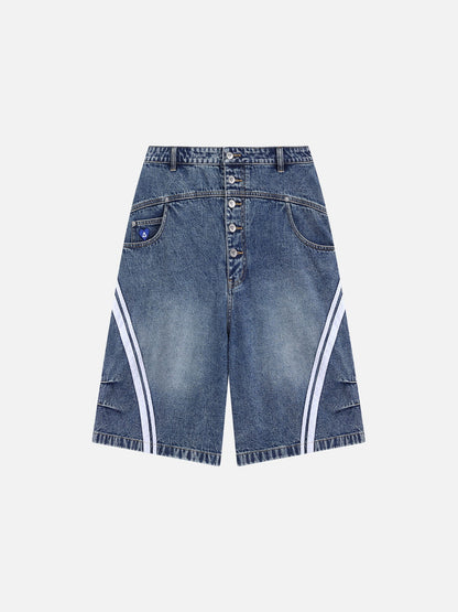 Washed Stripe Panel Jorts