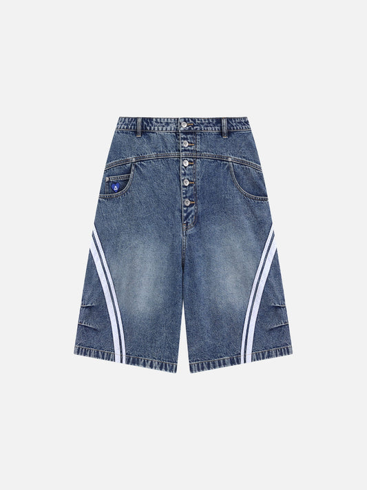 Washed Stripe Panel Jorts