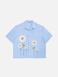 Boxy Daisy Gingham Short Sleeve Shirt