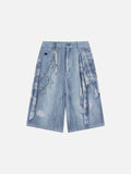 Plaid Panel Chain Jorts