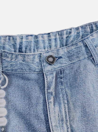 Plaid Panel Chain Jorts