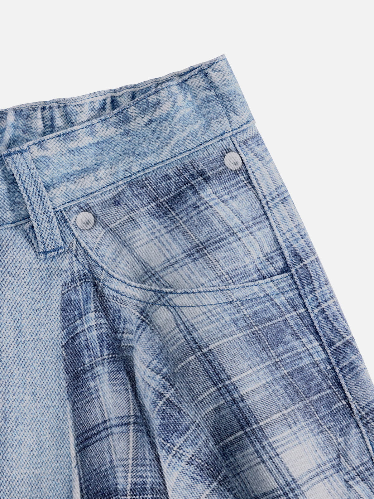 Plaid Panel Chain Jorts