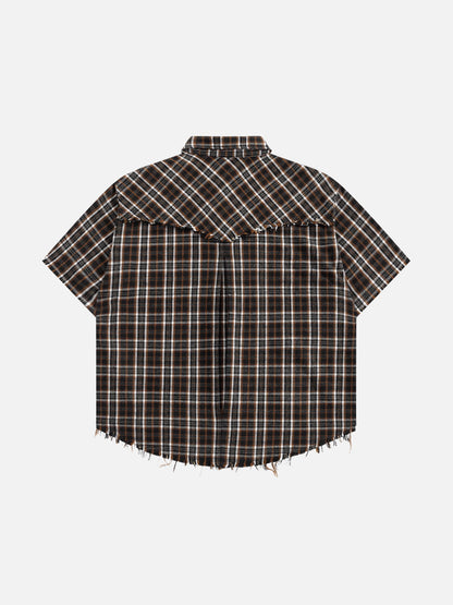 Boxy Plaid Short Sleeve Shirt