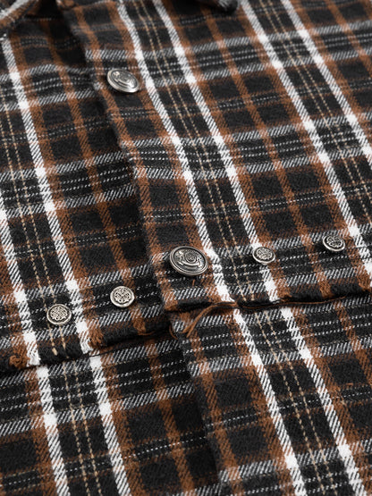 Boxy Plaid Short Sleeve Shirt