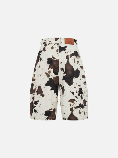 Cow Pattern Longline Jorts