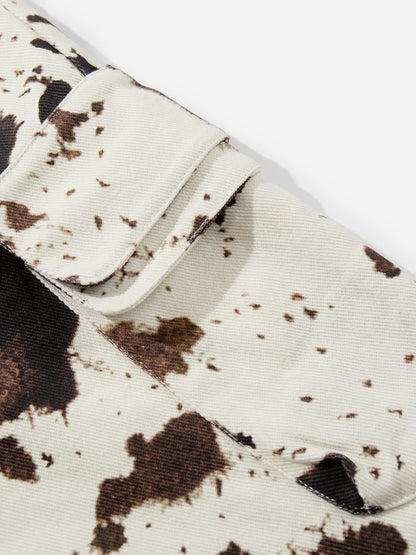 Cow Pattern Longline Jorts
