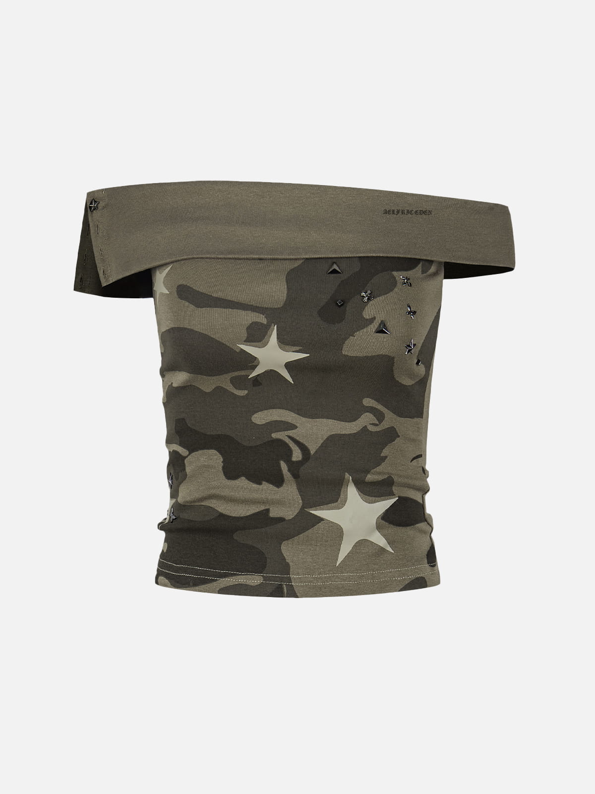 CAMO Studded Off-Shoulder Tube Top
